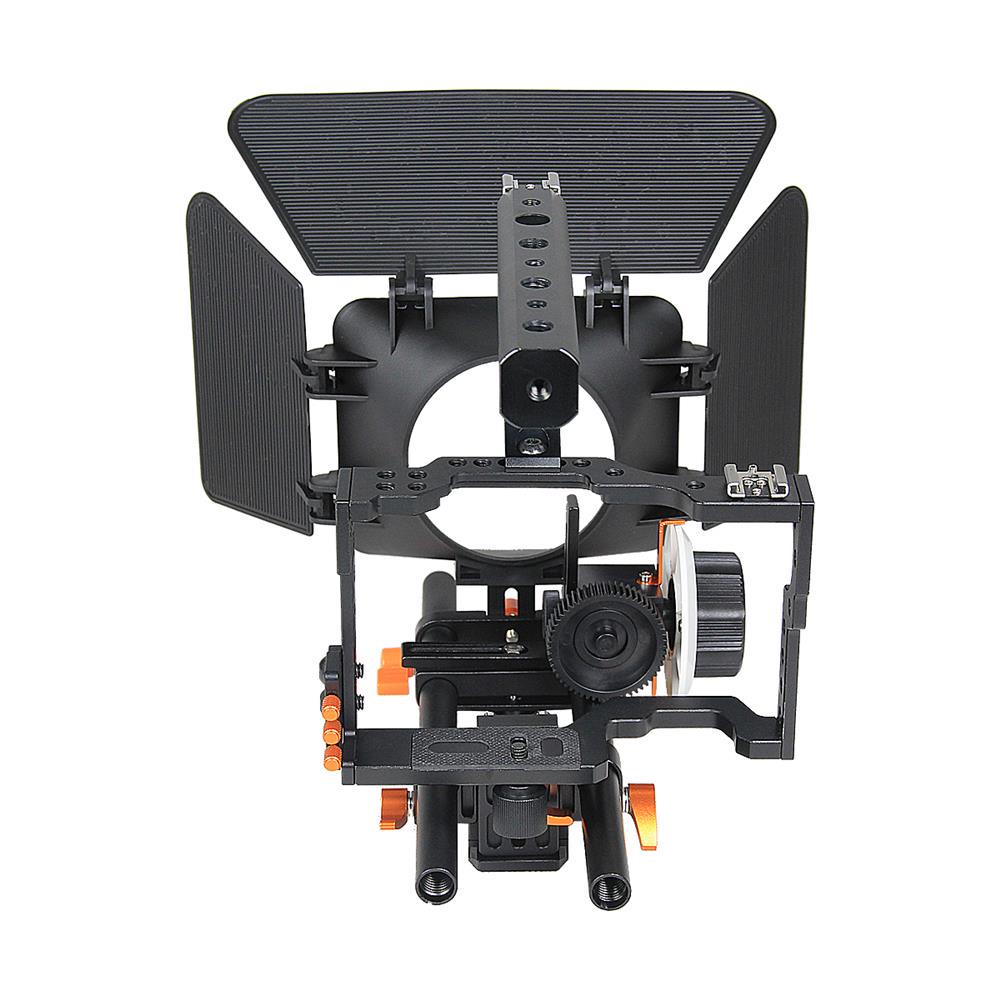 GH4 A7S Video DSLR Camera Cage Stabilizer Kit + Follow Focus + Matte