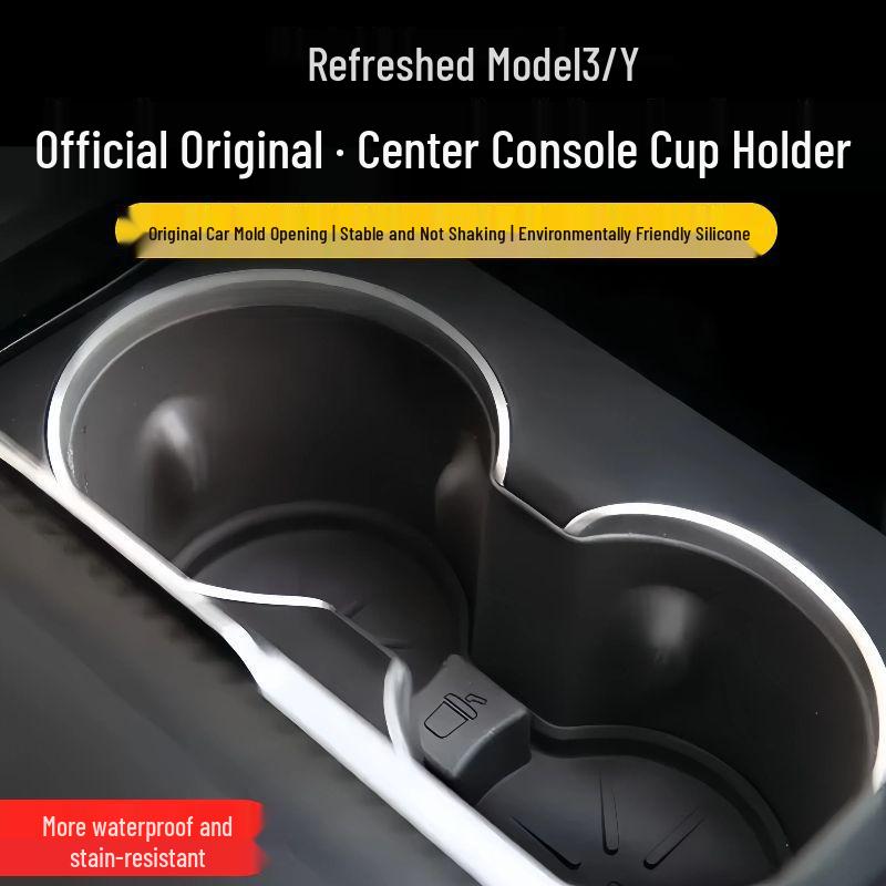 Kompatibler Getränkehalter für Tesla Model 3/S/Y - Rutschfestes Mittelkonsolen-Zubehör