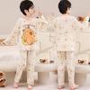 Spring & Autumn Cartoon Print Pajamas for Men & Girls – Light Homewear in Korean Style