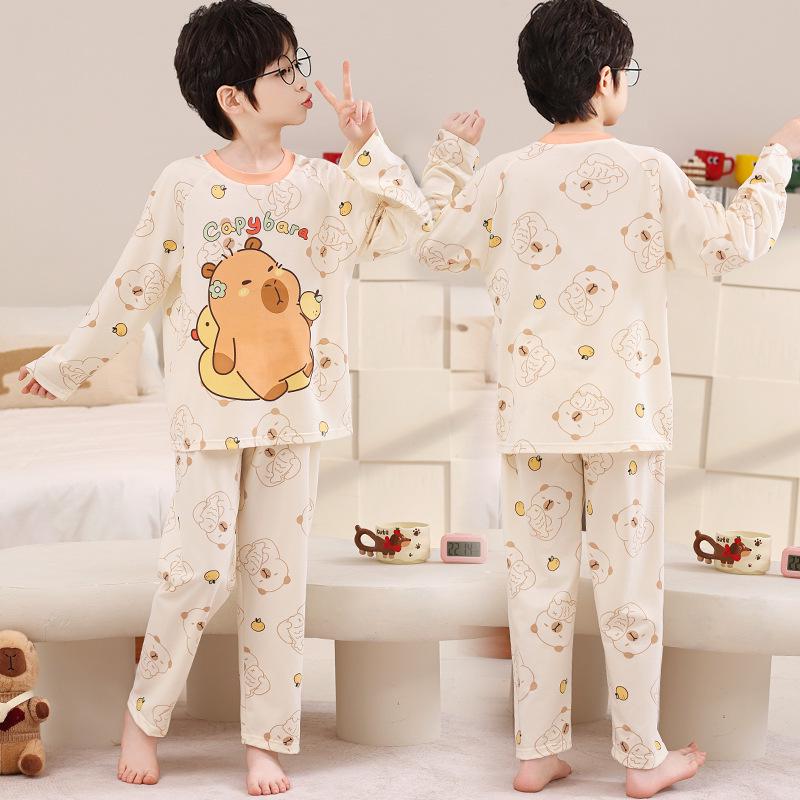 Spring & Autumn Cartoon Pajamas: Men s & Girls  Long Sleeve Korean Style 16