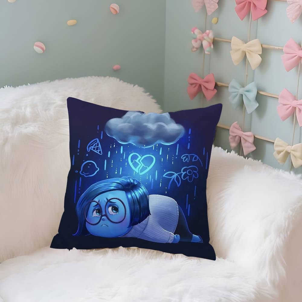 Movie IInsidesOOutCartoon Case Plush Fabric Soft Pillowcase Double Sided Print Cushion Cover Household Gifts