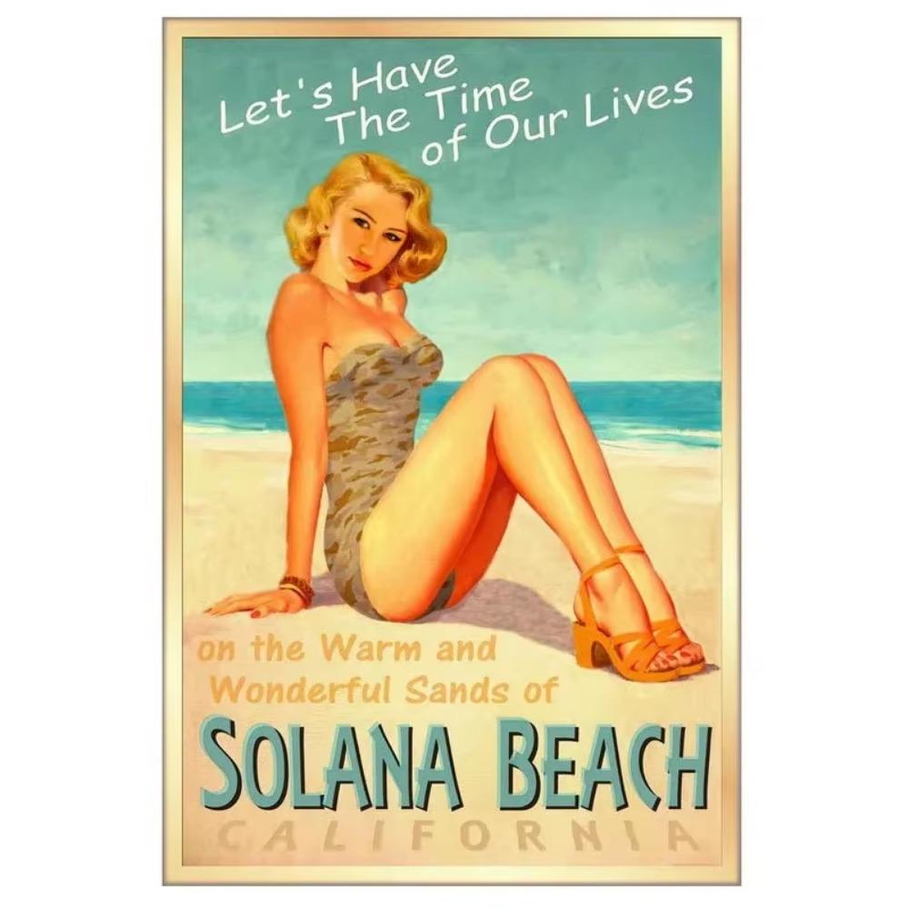 Vintage Plåtskyltar Väggaffischer Plakett Sexiga Kvinnor Järnmålning Dekoration för Mank Cave Café Garage Klubb Bar