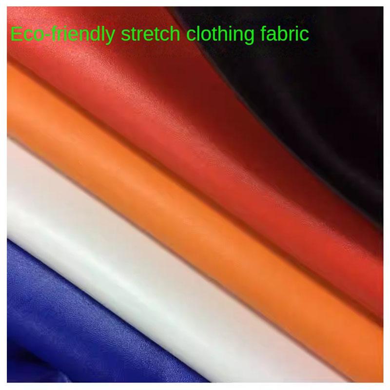 Soft Stretch PU Leather Fabric Sheepskin Pattern Upholstery By The Meter for Clothes Sofa Toy Bag Sewing Cloth Pearl Light Black