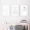 Cute Cartoon Minimalist Rabbit Bear Child Line Wall Canvas Posters Painting Prints For Living Kids Room Home Decoration Decor