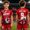 2026 Jungen HAALAND Nr. 9 Fußballtrikot T-Shirt Shorts Set Damen Herren Norwegen Fußballfans Shirt Shorts Set Kinder Trainingsanzug 2-teiliges Set