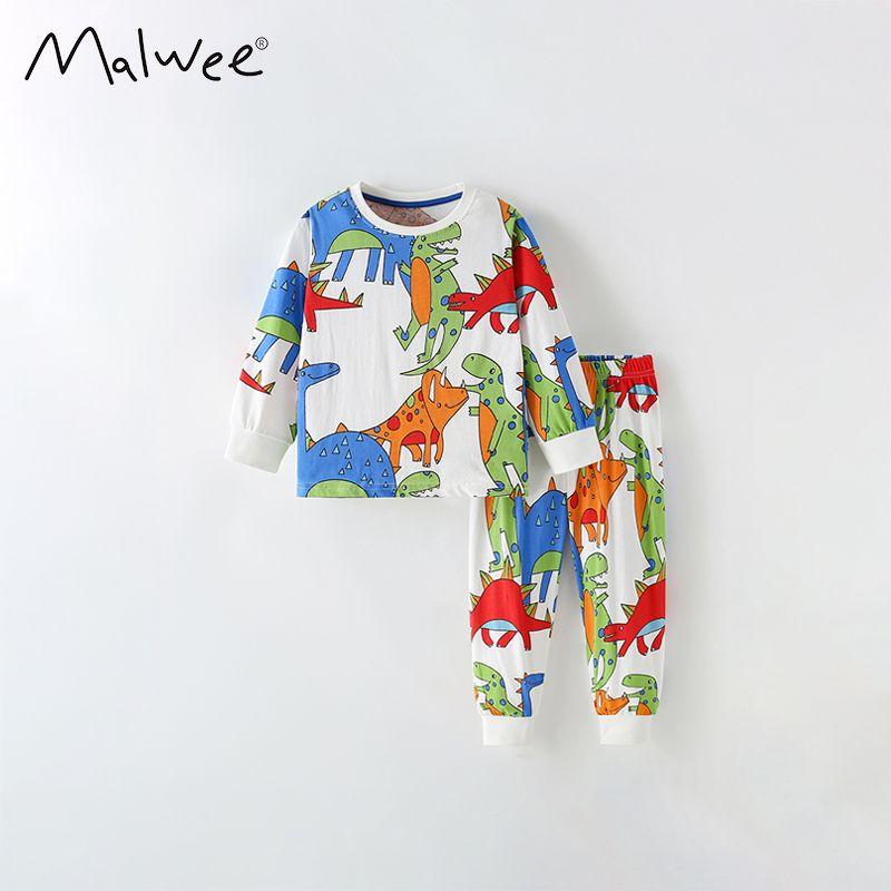 

Boys Cartoon Pajamas Spring and Autumn New Children s Cotton Long sleeve Homewear Set Boys Heattech Long Johns Two-piece Set 10546 150cm