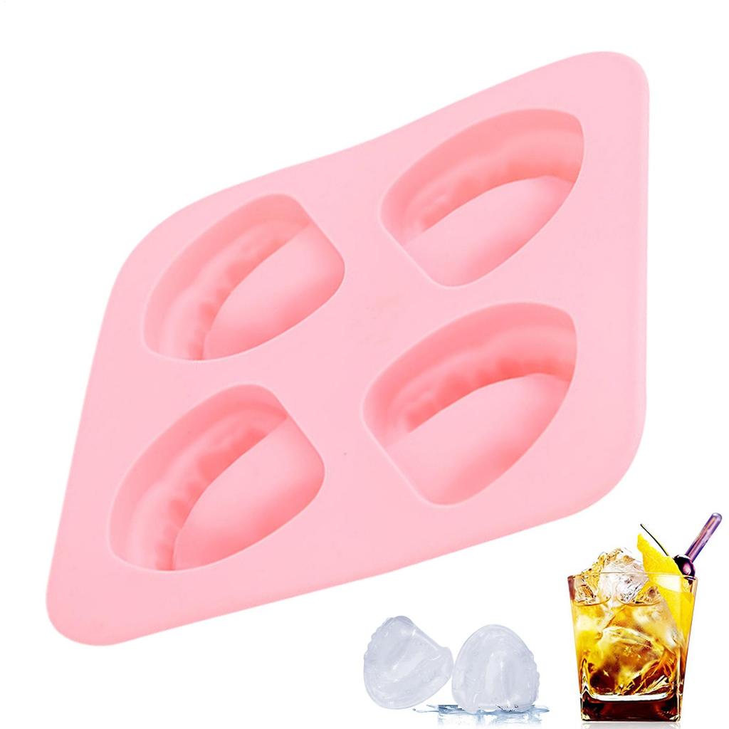 4-hole Teeth Shape Mold Food Grade Silicone Ice Cream Mold Beverage Making Easy Release Mould For Whiskey Wine Champagne Soda