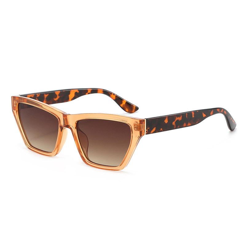 New Retro Gradient Cat Eye Women Sunglasses Brand Contrast Leopard Print Frame Design Men Trendy Casual Glasses Uv400