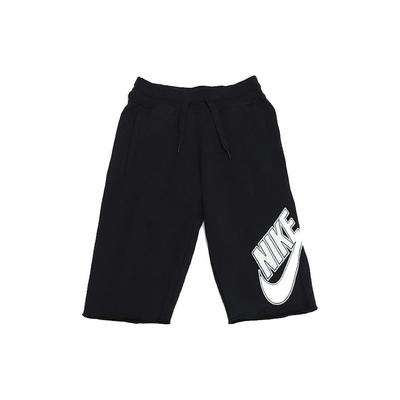 Logo Print Drawstring Elastic Waist Straight-Leg Shorts Men Shorts Black 704685-010