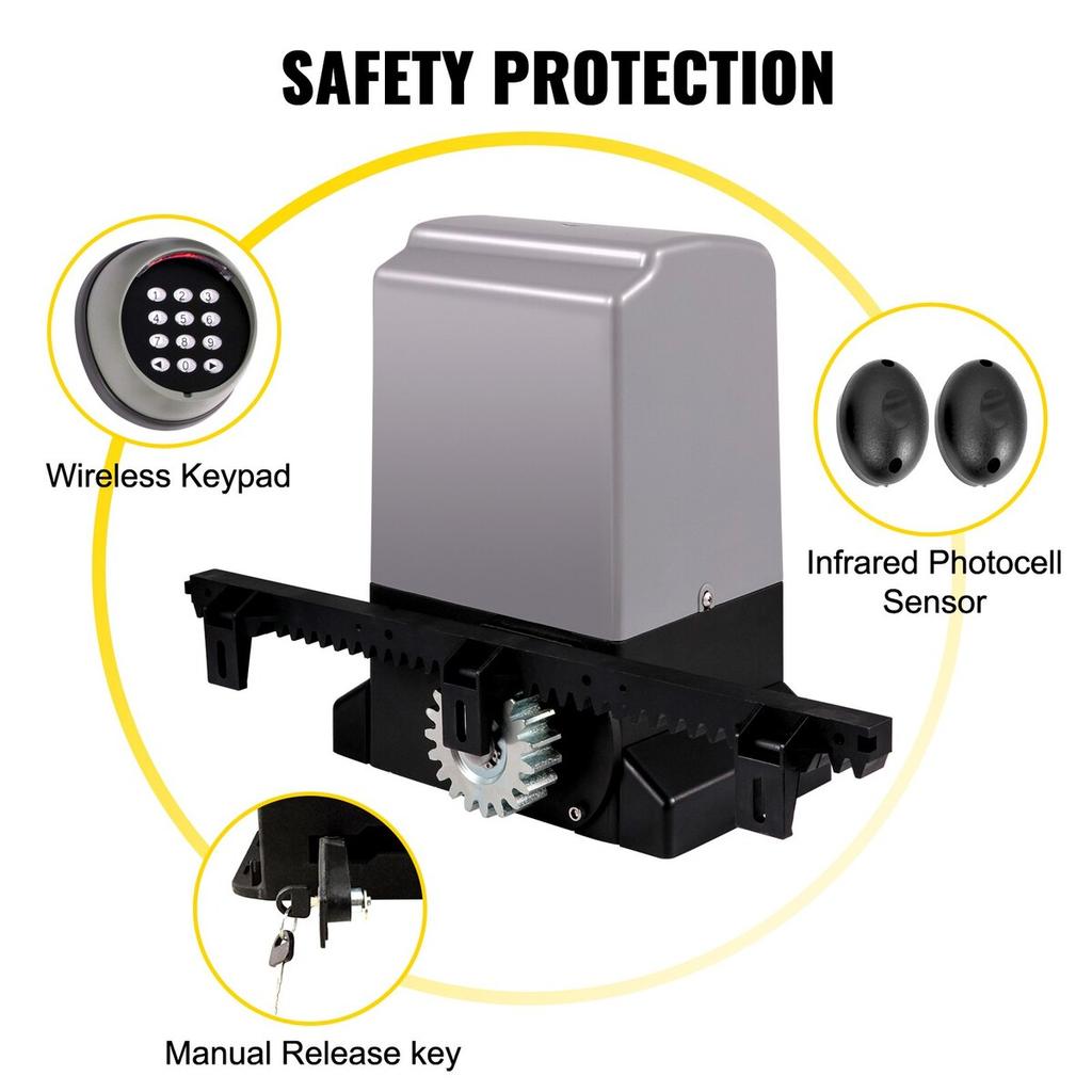 Sliding Gate Opener Automatic Sliding Gate 1800 KG 4 Remote & APP Control