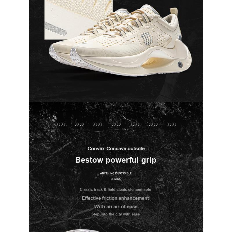 Li Ning Absolute Shadow CRC Reflective Lightweight High Resilience Trendy Sports Casual Shoes Women Casual Shoes Black AZGU042-2