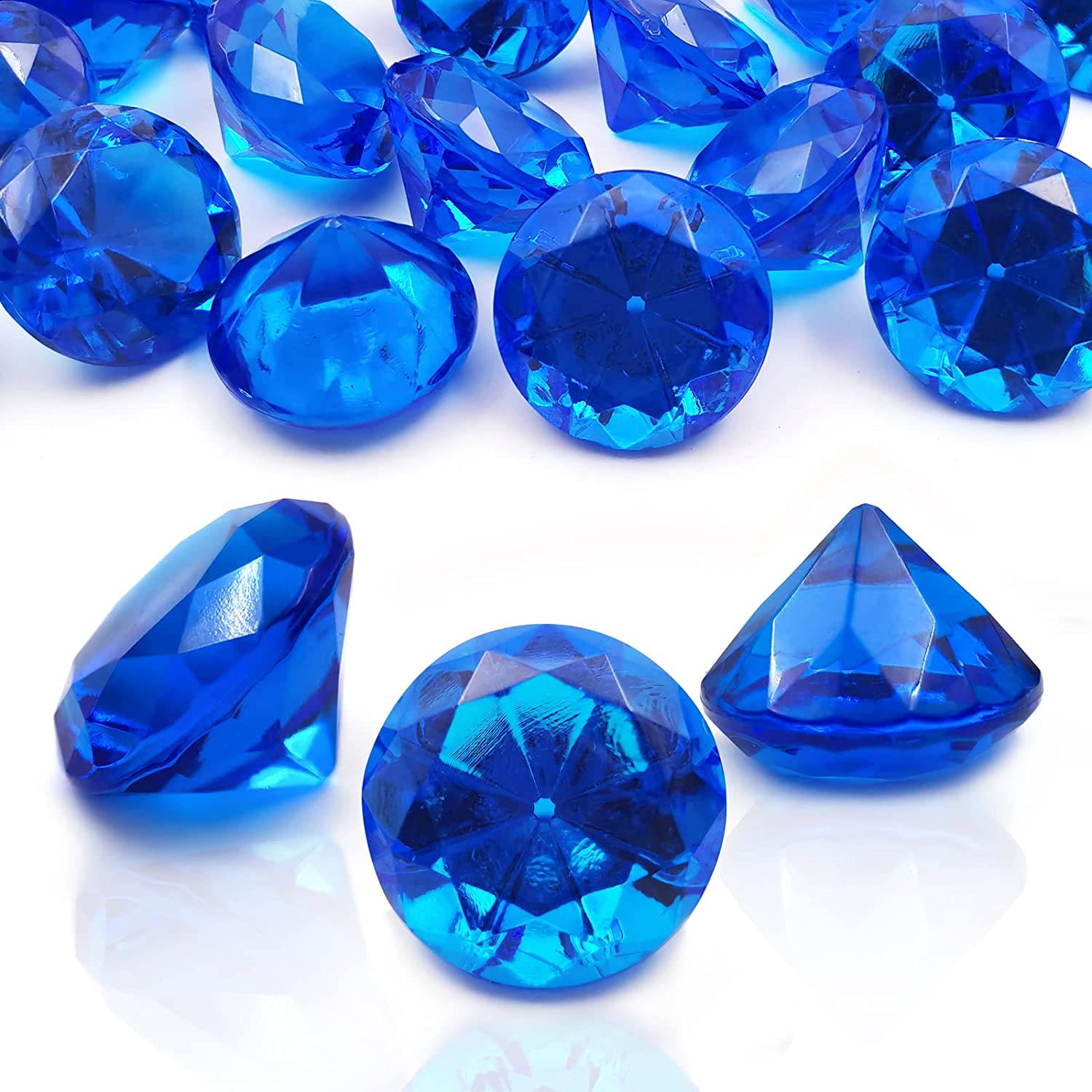 

100 шт. акриловые бриллианты, 1 дюйм хрустальный бриллиант для свадебного стола, разбрасывает драгоценные камни, конфетти для наполнителей ваз, цветочный декор, свадебный душ темно-синий