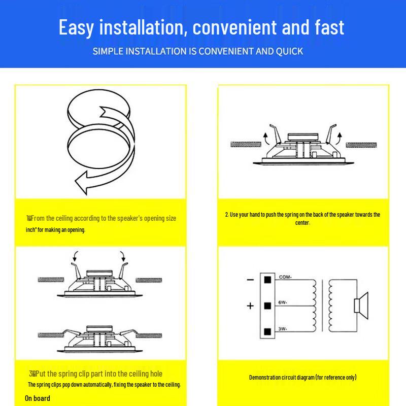 SAST S1-6 6-inch Commercial Fixed-Voltage Ceiling Speaker