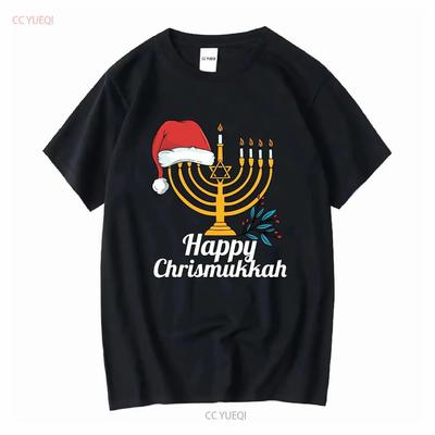 Chanukka T-Shirt Fröhliches Chrismukkah Menora Kerze Frohe Jüdische Religiöse Feiertage lang- oder kurzärmlig Vintage Gewaschen