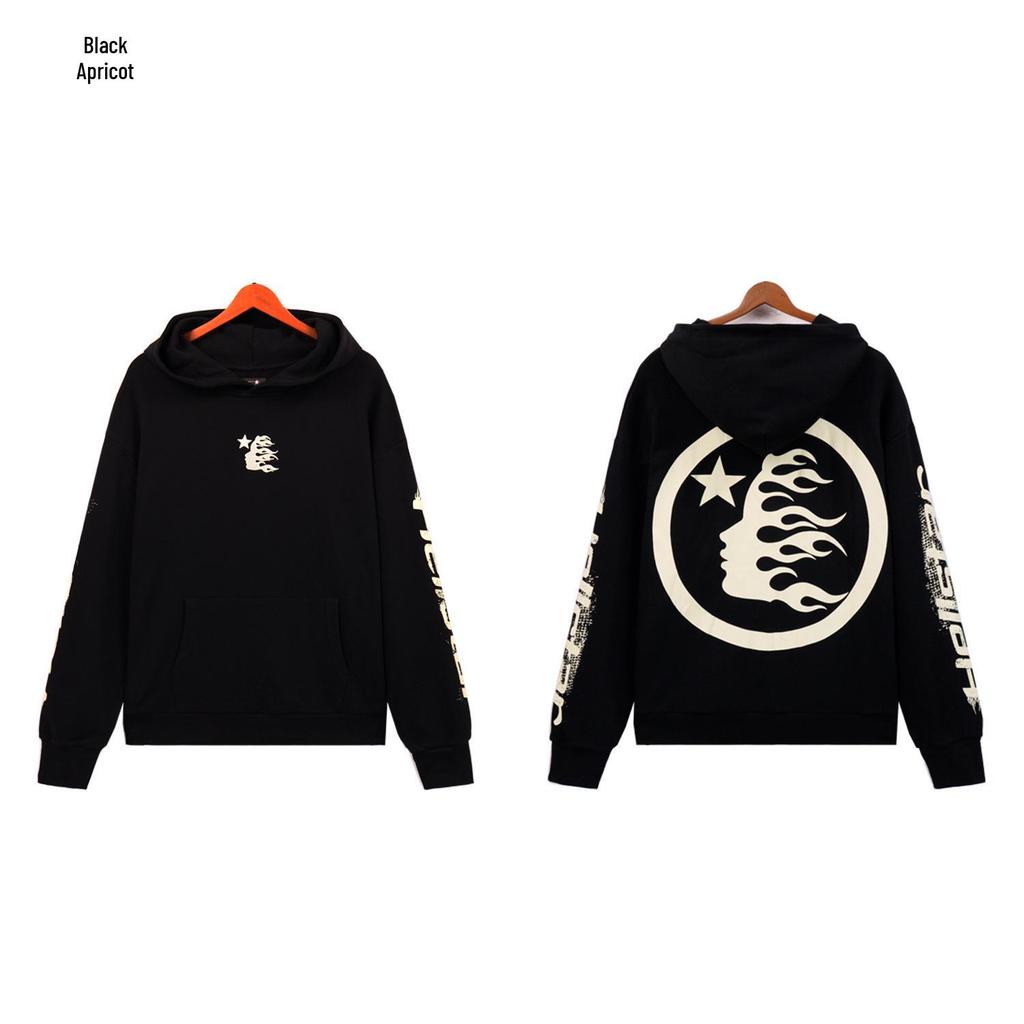 Hellstar Print Retro American Logo Hooded Sweatshirt