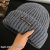 Thick Warm Knitted Beanie Hat Polyester Winter Beanie Hat Earflap Casual Beanie Hat  Cold Weather