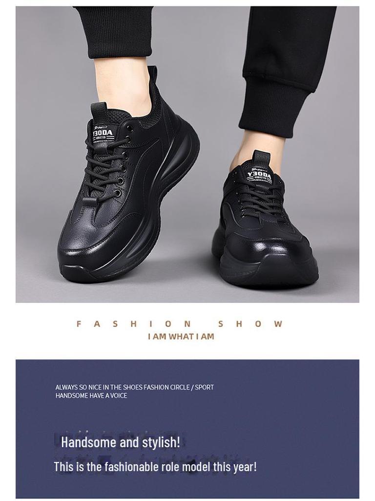 Men's Trendy Casual Sports Leather Shoes - Autumn/Winter 2024 Fashion Collection