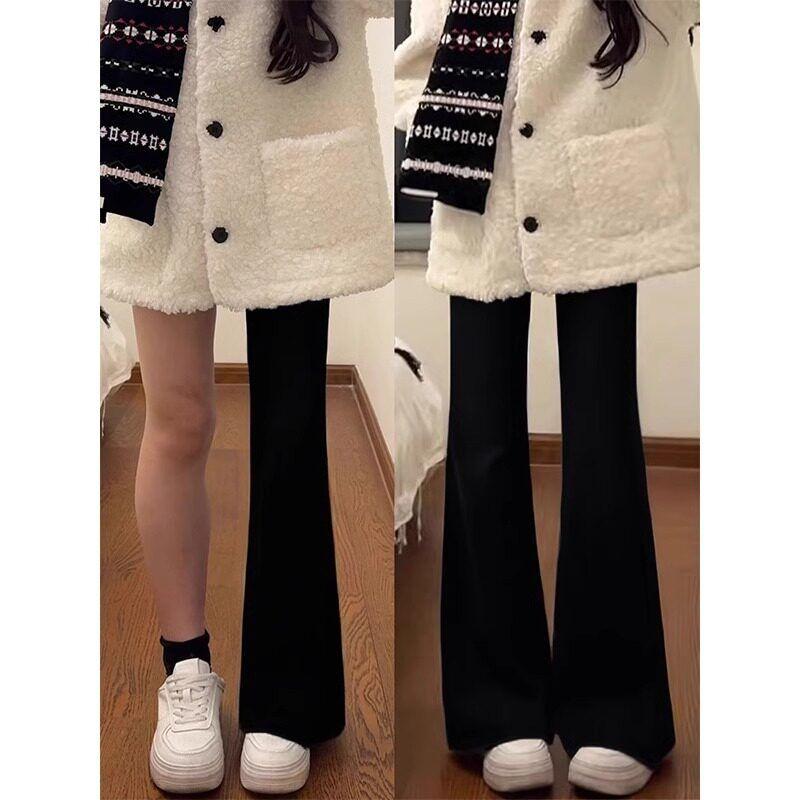 

Pear-Shaped Figure Retro Blue Flared Jeans for Women, New Spring Style for Plus-Size Girls, High-Waisted Stretchy Hip-Covering Flared Pants Black (Regular Style) 3XL Recommended 80-90kg