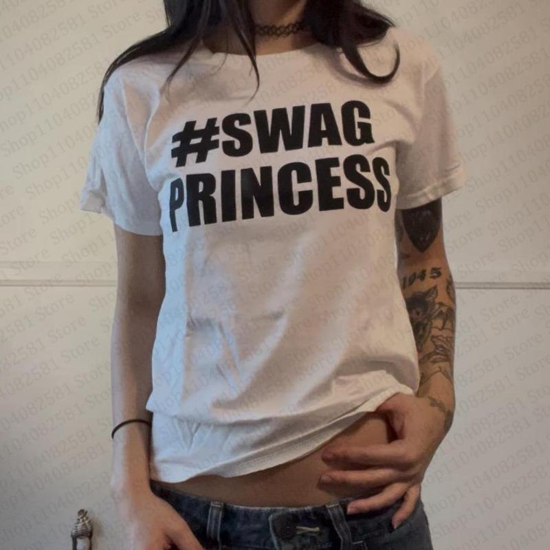 Swag Princess Letter Print Short Sleeve T Shirt Plus Size For Women