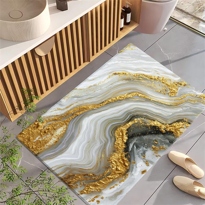 Abstraktes Aquarellmuster Badezimmermatte Mode Memory-Schaum Fußmatten Saugfähig Weich Küchenteppich Fußmatte