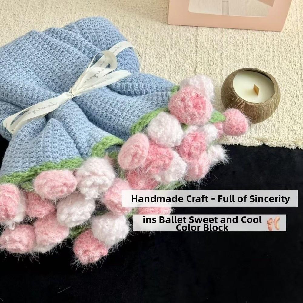 Woven Crocheted Rose Bouquet Blanket Finished Product Rose Blanket  Valentine's Day