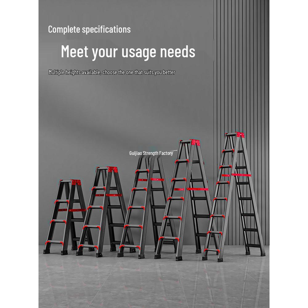 Extra Thick Aluminum Alloy Folding Herringbone Ladder for Home and Engineering Use