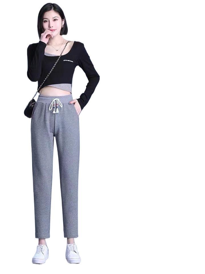 Women's High Waist Autumn/Winter Casual Harem Pants - Loose Straight Leg, Slimming Sweatpants