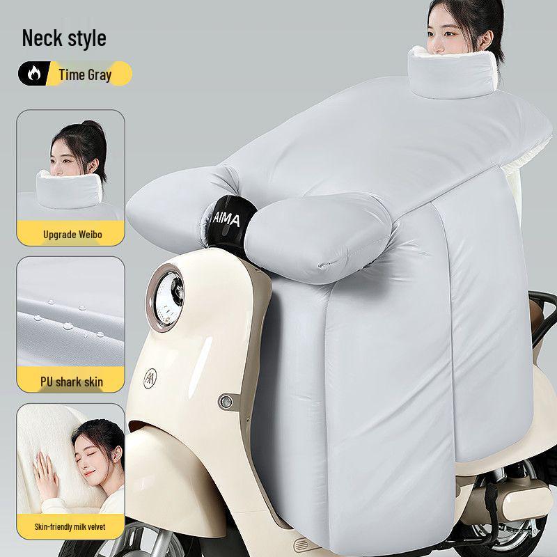 Thickened Velvet-Lined Electric Car & Motorcycle Winter Windshield Quilt: Waterproof & Cold-Proof.