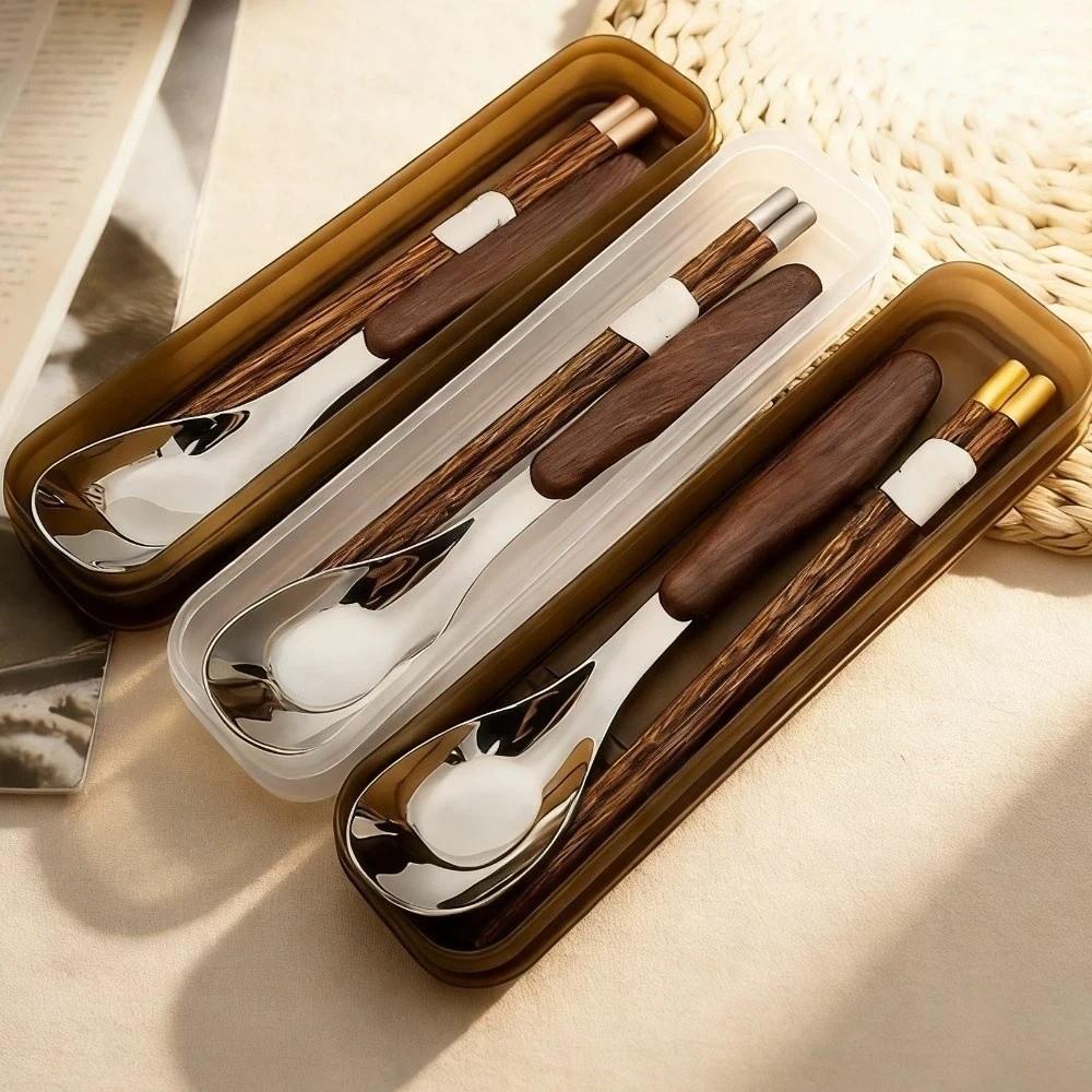 Wood Grain Handle Wooden Chopsticks Set Japanese Style Two-Piece Tableware  Student Use