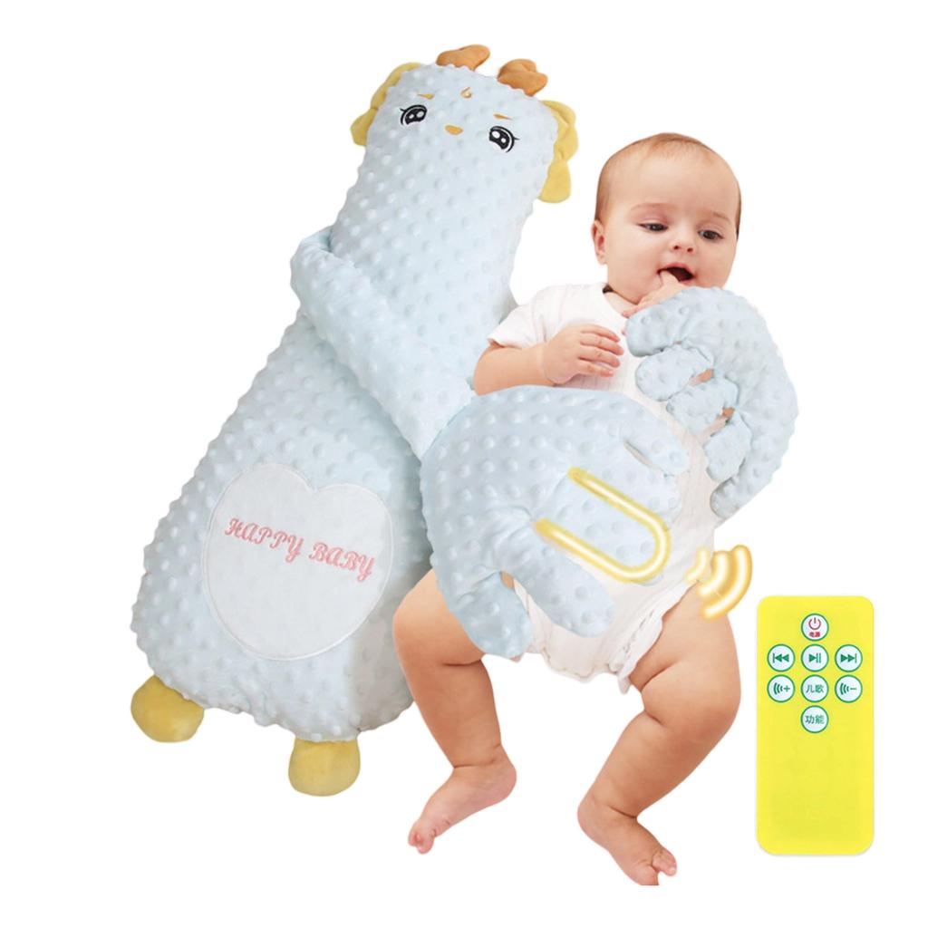 Lalka Uspokajająca dla Niemowląt w Kształcie Kreskówkowego Zwierzątka Poduszka Pomagająca Zasnąć z/bez Delikatnych Ruchów Klepania i Muzyką dla Noworodków