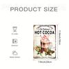 2D Flat, Vintage Hot Cocoa Tin Sign - 20.32x30.48 Cm Metal Wall Art with Whipped Cream & Marshmallow Design, Perfect for Restaur