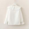 Girls Long-sleeved Shirt Doll Collar Autumn New Style Children Girl Button White Shirt Spring Autumn