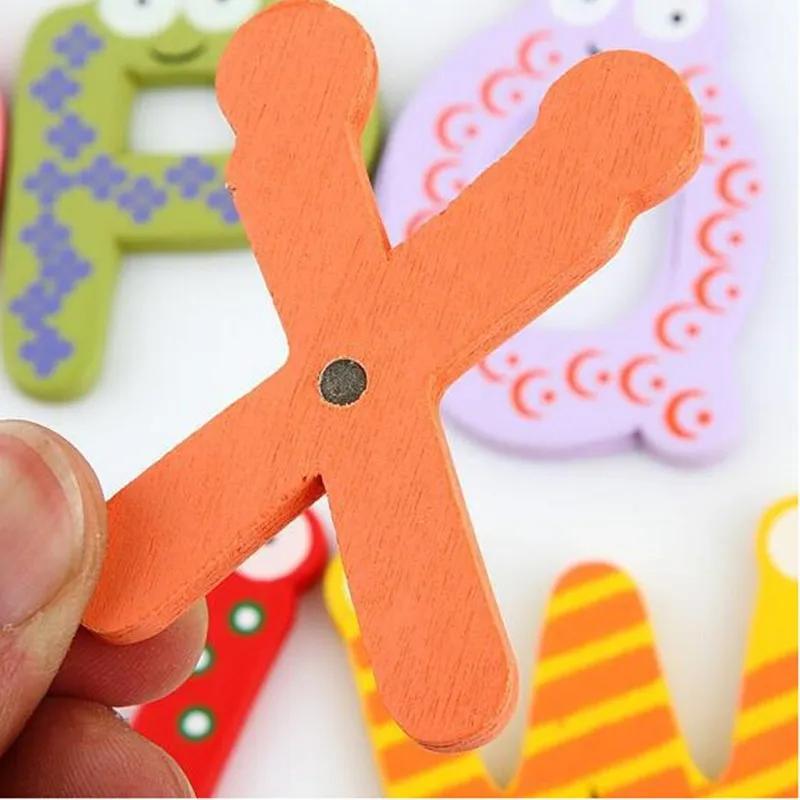 1Set Magnetic Learning Alphabet Letters Fridge Magnets Refrigerator Stickers Wooden Educational Kids Toys for Children