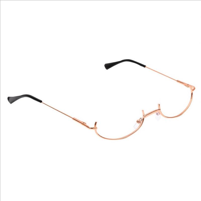 Japanese Water Drop No-Lens Lower Frame Glasses with Chain for Literary and Two-Dimensional Decorative Style