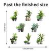 2Pcs Green Plant Potted Wall Decal Waterproof Removable Wall Sticker for Bedroom Living Room Study Room Home Decor