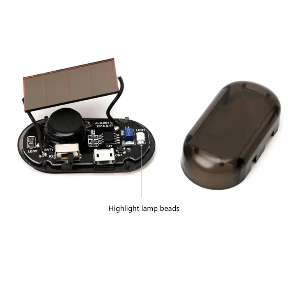 Mini LED Solare Auto Warnleuchte Nachtsicherheits-Simulationsalarm Kabellose Diebstahlschutz Warnleuchte Blinkende Falschalarmlampe