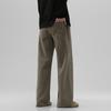 Men's Heavyweight 100% Cotton Washed Relaxed Fit Straight Leg Pants