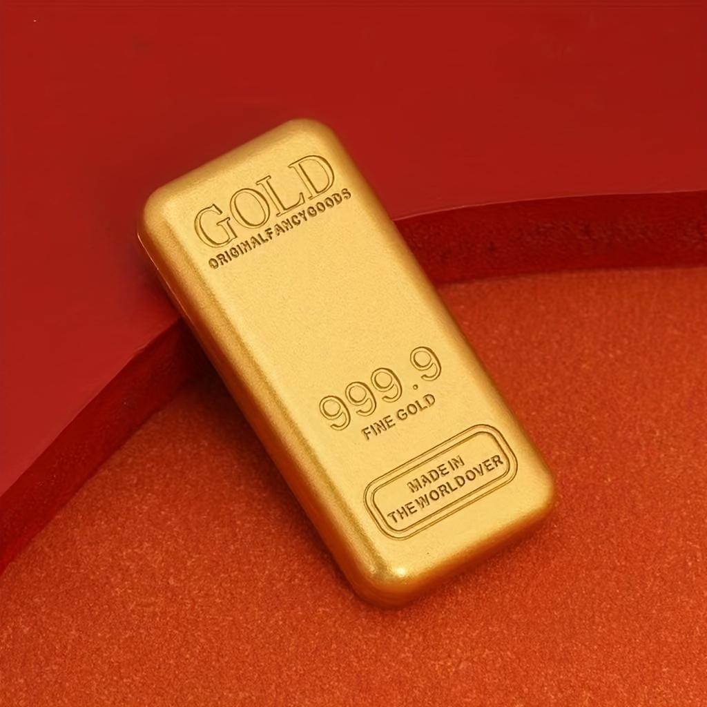 Golden Bar Decorative Ornament – Perfect Gift for Valentine’s Day, Thanksgiving & Christmas, Indoor/Outdoor Metal Prop for Home or Office Decor