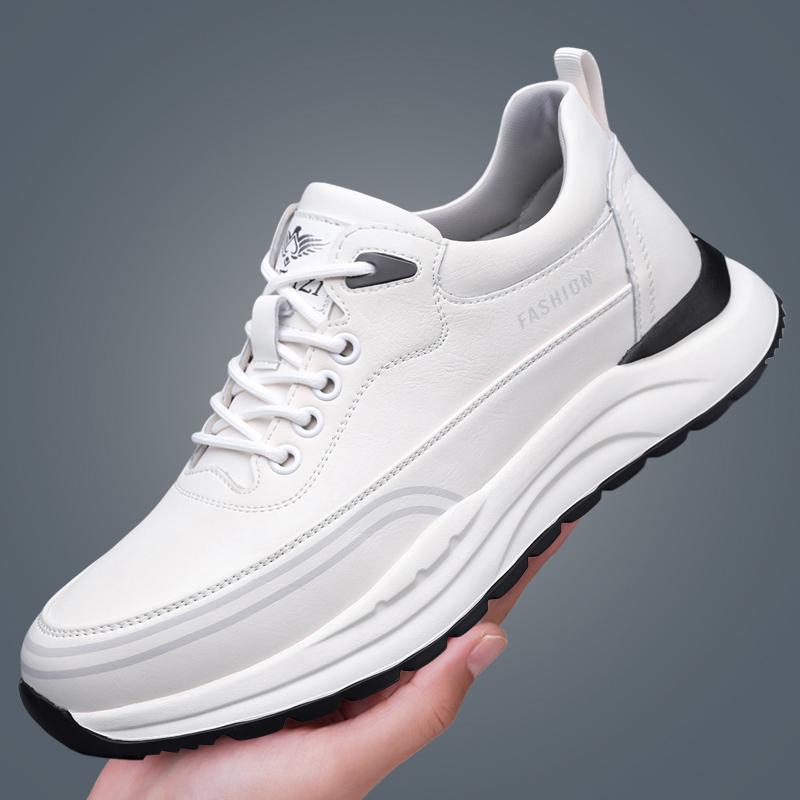 Fashion Genuine Leathe Men Sports Shoe Lace Up Casual Sneakers Non-slip Training Footwear Leisure Male Treking Footwear Walking Trainers