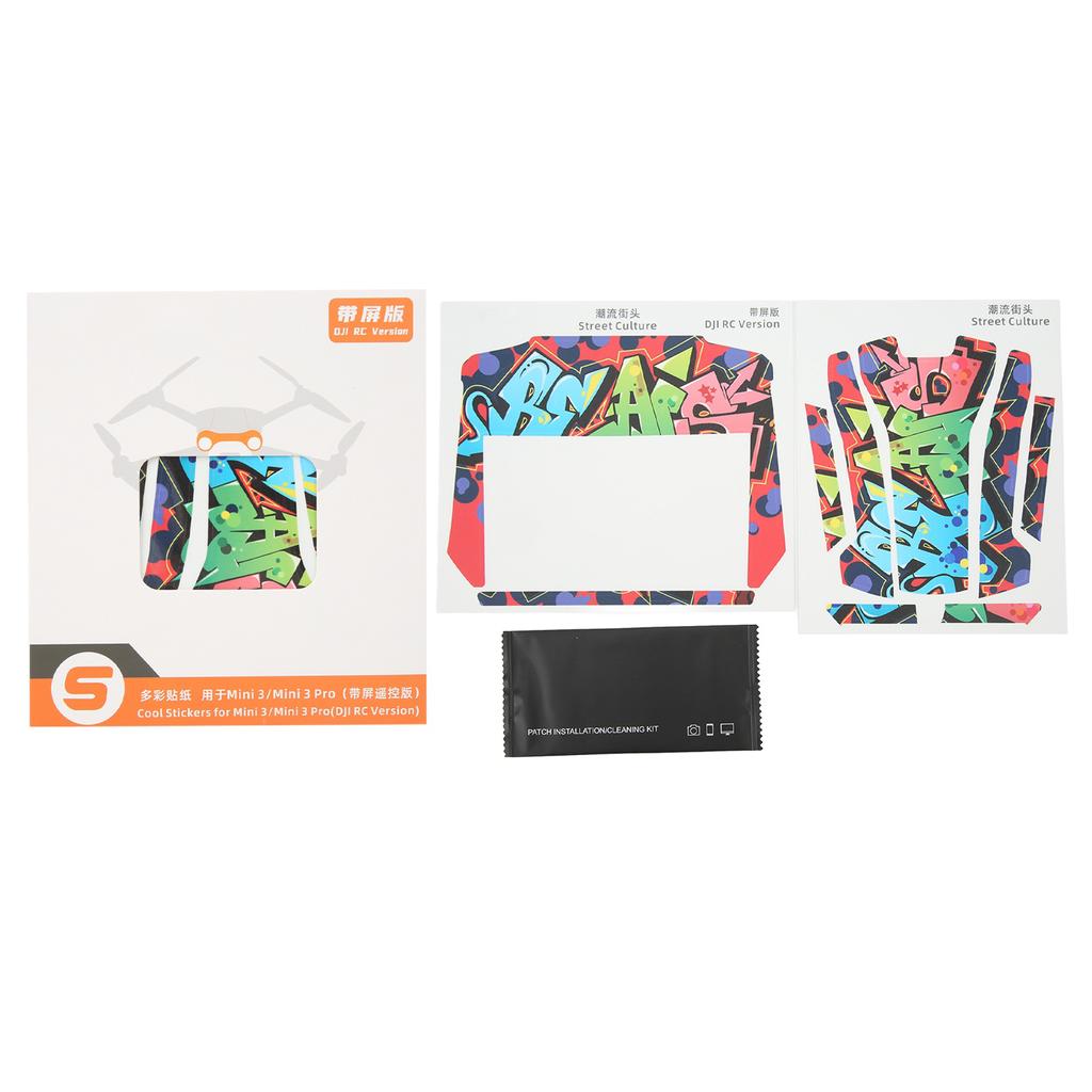 RC Drone Sticker Removable Anti Scratch PVC Bright Colors Precise Cutting Bubble Free Skin Wrap for DJI Mini 3