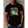 European Size Butterflies In A Book Print T Shirt, Tees For Men, Casual Short Sleeve T-shirt For Summer