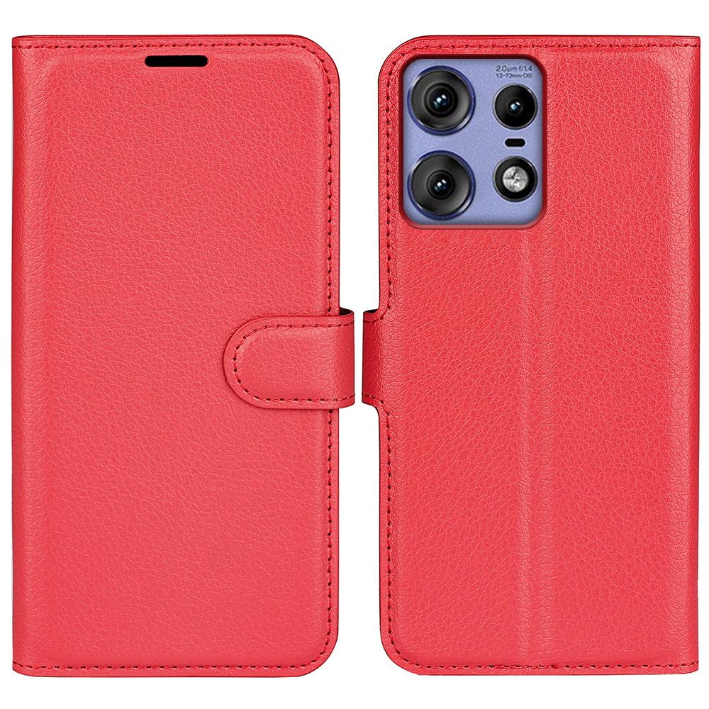 For Motorola Edge 50 Pro 5G Case Litchi Texture Stand Wallet Phone Leather Cover