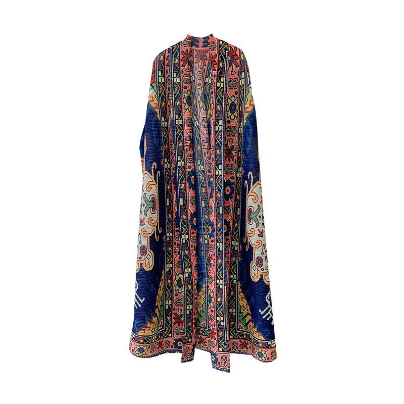 Autumn Women's Casual Long Sleeve Print Dress with Elastic Waist and Large Swing Skirt