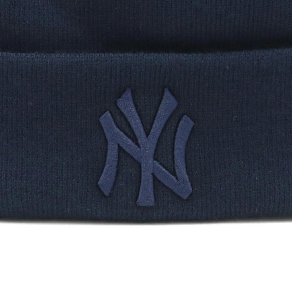 New Era MLB ONSPOTZ Exclusive NY Navy Basic Cuff Knit Cap with Tonal New York Yankees Logo,