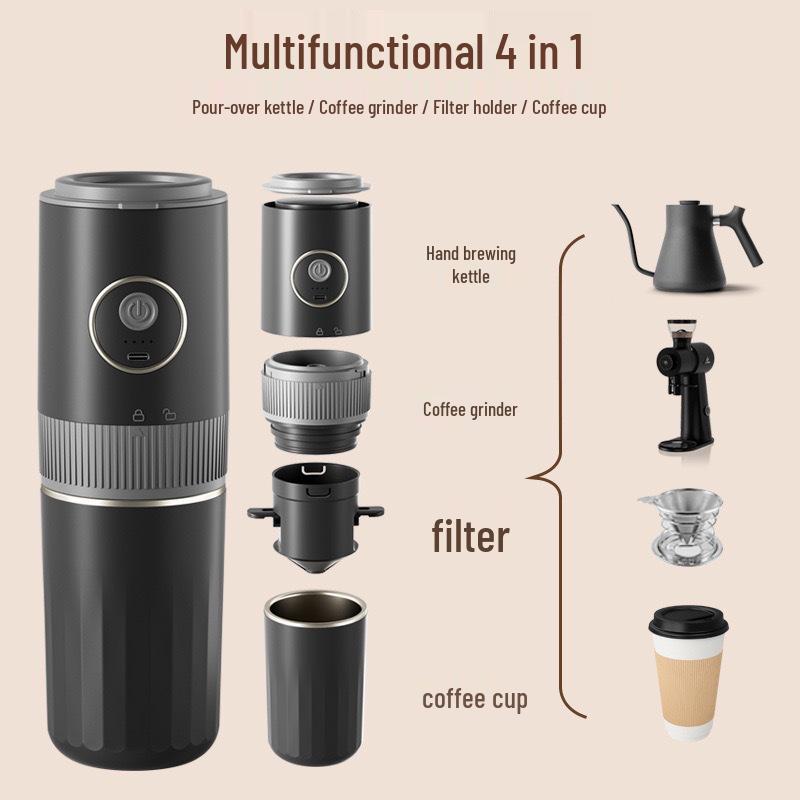 Moedor de Grãos de Café Elétrico Portátil e Máquina Automática Pour-Over