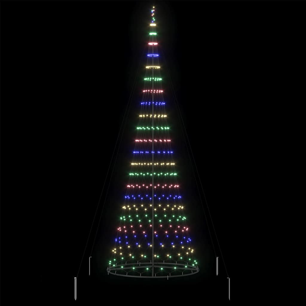 LED Christmas Tree with 455 LEDs Multicolored 399 cm Metal