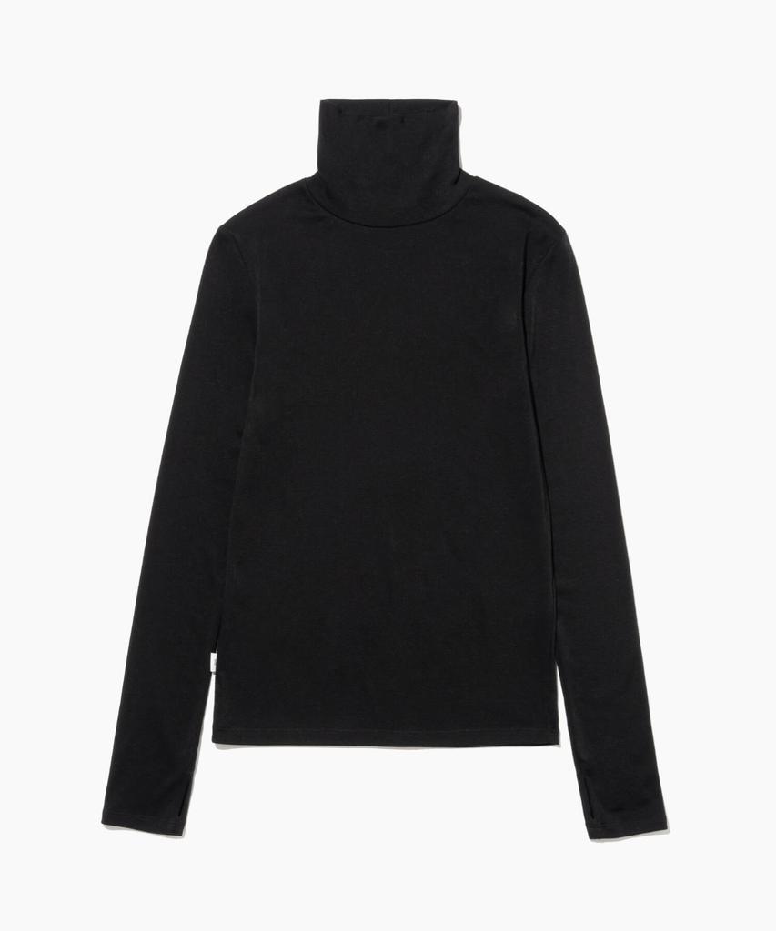TTUDEMENT Basic Roll-Neck Pullover Black