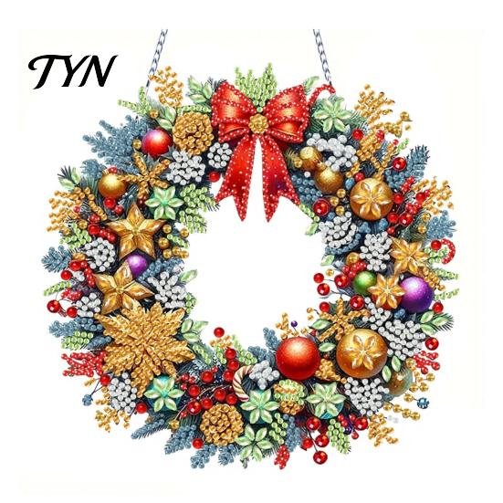 Home Decor DIY Projects Christmas Faux Diamond Art Kit, Santa Snowman Hanging Ornament Beginner Set Acrylic Pendant with Rhinestones Craft Kit