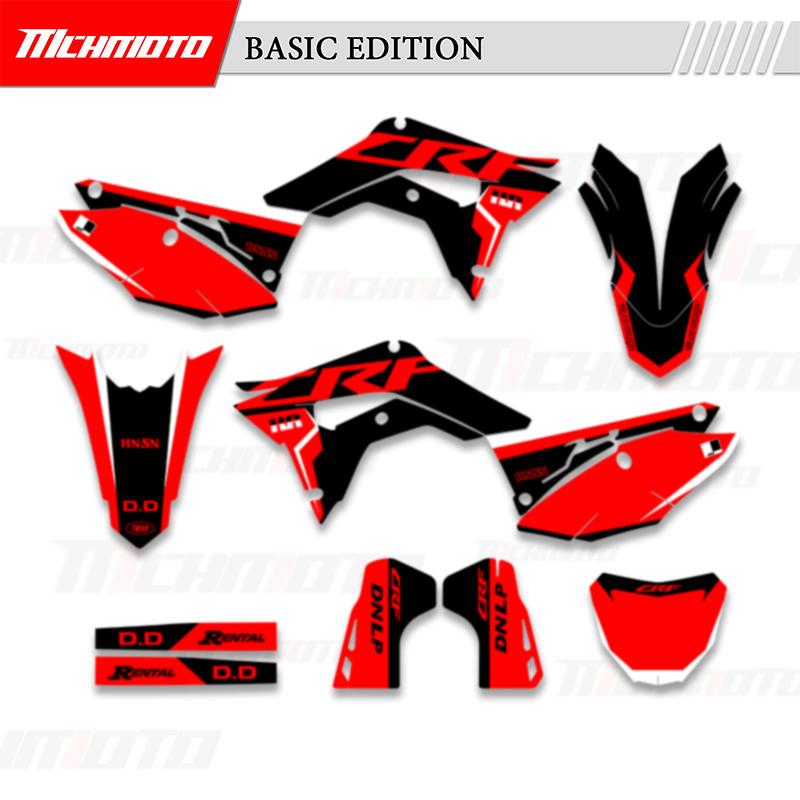 MCHMFG Graphics Decals Stickers Kits For Honda 2018- CRF250R 2017 2018 CRF450R Number Name Background