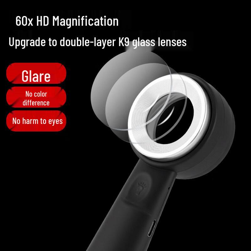 60x Rechargeable LED Magnifier with UV Light